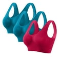 thumbnail image 1 of 3 Pcs Sport Bra Light Support Seamless Comfort Bras Solid Color Yoga Bra Athletic Plus Size Thin Tank Top Underwear, 1 of 1
