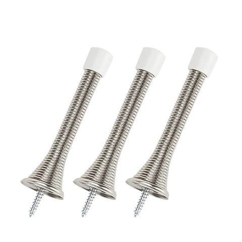 3 Pcs Spring Door Stopper, Flexible Rustproof Heavy Duty Spring Door Stopper with Rubber Tip, Stainless Steel Door Holder for Keeping Door Open