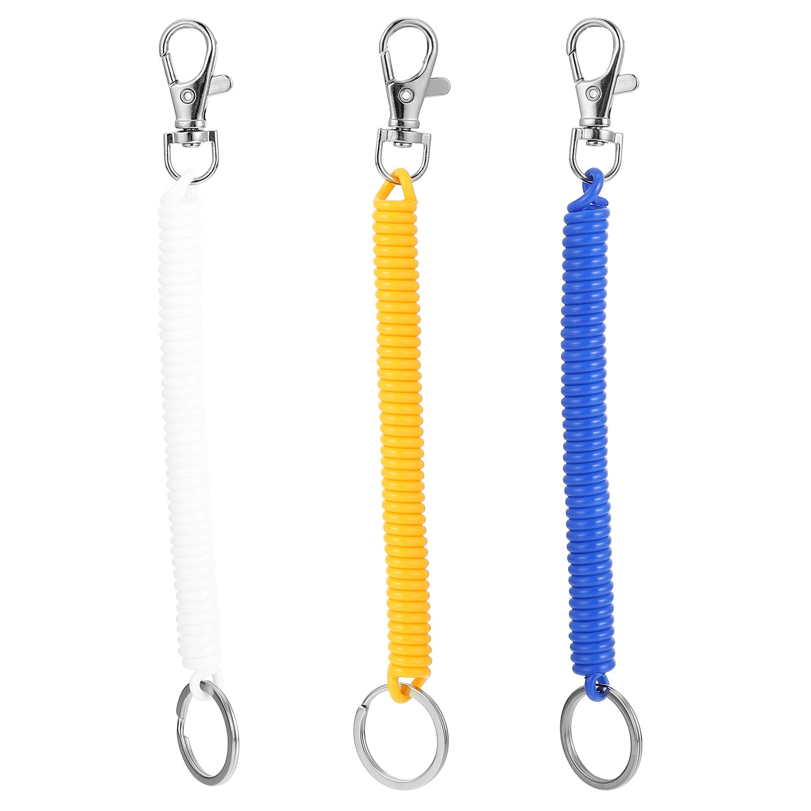 3 Pcs Spring Key Chain Lanyard Retractable Elastic Rope Pu Soft
