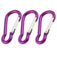 thumbnail image 1 of 3 Pcs Spring Loaded Keys Holder Keyring Buckle Carabiner Purple, 1 of 1
