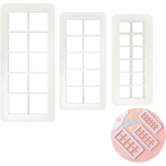 3 Pcs Square Cookie Cutters - Fondant Cutter, Cake Cutter, Cookie Cutter for Baking and Decorating