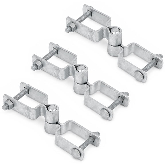 3 Pcs Square Post Female Hinges, Galvanized Steel Chain Link Fence Gate Hinges, 1.5 x 1.5 in, 0.63 in Hole, for Square Tube Mount