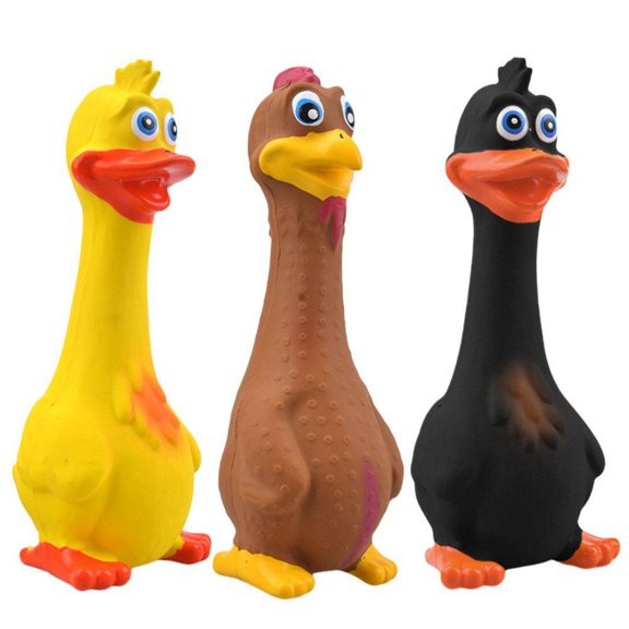3 Pcs Squeaky Dog Toys Pets Dog Toys Screaming Chicken Pet Dog Latex Vocalizing Bite Big Mouth Ducks Oddly Barking Standing Chicken
