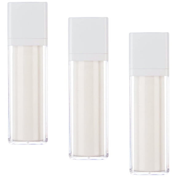 Raindrops 3-Pack White Airless Pump Bottles for Storage, Plastic with Practical Design, Ideal for Skincare, Travel, and Daily Use