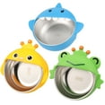thumbnail image 1 of 3 Pcs Stainless Steel Baby Bowl with Removable Silicone Shell Anti Scald Toddler Suction Bowl for Baby Food Feeding Snack, 1 of 11