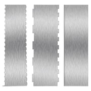 3 Pcs Stainless Steel Cake Scrapers and Smoothers, Wave and Straight Icing Scraper for Cake Decorating, Adjustable Spacing, Ideal for Professional and Beginner Bakers