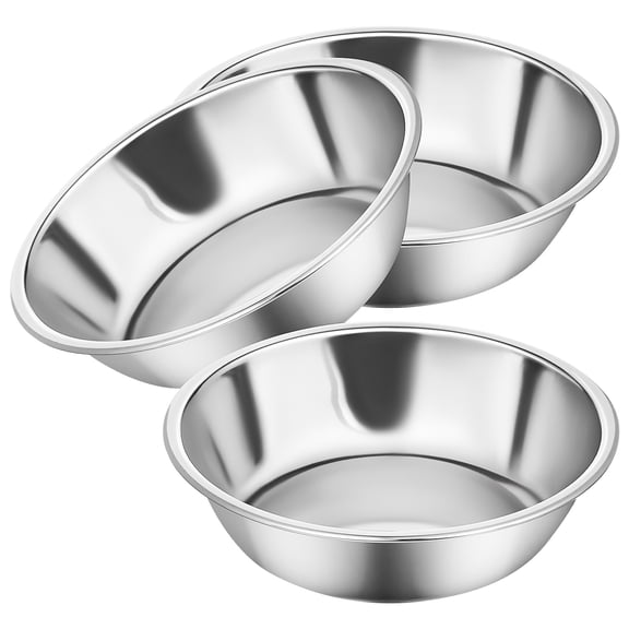 3 Pcs Stainless Steel Cat Bowl Puppy Dog Bowls Round to Feed Feeder