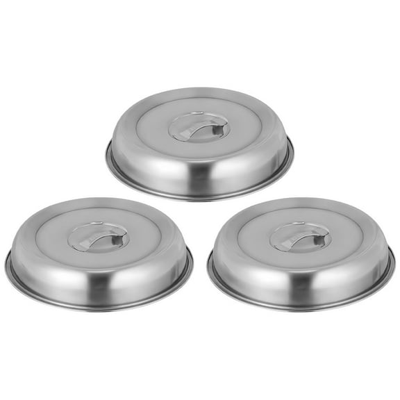 3 Pcs Stainless Steel Dish Cover Food Dome Fresh-keeping Tent Tents Barbecue Sandwich Metal Lid Dessert Display