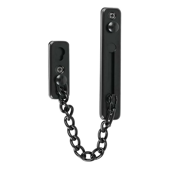 3 Pcs Stainless Steel Door Chain Lock Security Guard Restrictor Latch Bolt Slide Catch Strong Safety Device for Home Visitor Identification Package Reception with Installation Screws Black