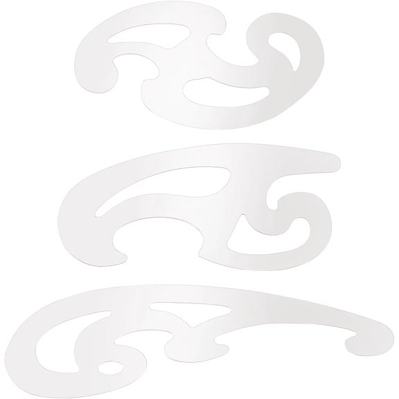 DIY 3 Pcs Stainless Steel French Curve Ruler Metal Pattern Ruler Drafting Stencils Drawing Templates Tool for Garment Leather Design Decorative Embossing Professional Drawing Tool DIY