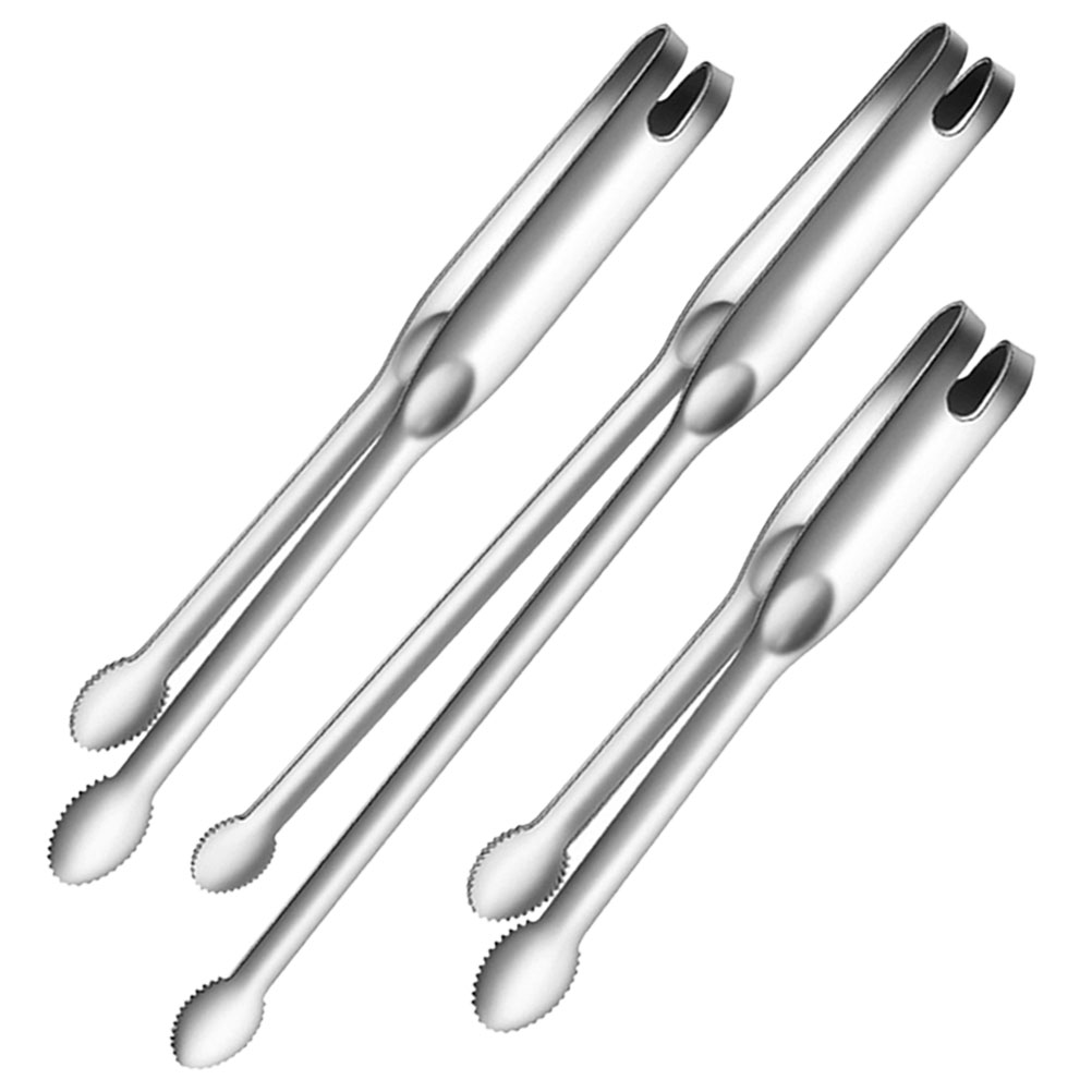 3 Pcs Stainless Steel Grill Tongs for Cooking Bakery Bread Clip