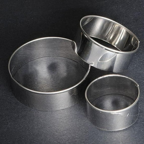 3 Pcs Stainless Steel Round Cookie Biscuit Cutter Cutters Set Circle Pastry Donut Doughnut Sizes Baking Stainless Steel Metal Ring Mold Molds