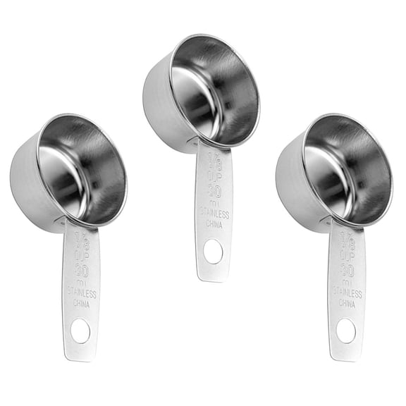 ifundom Stainless Steel Measuring Cups Set with Handle Design, 3 Pieces Kitchen Dipping Cups for Cooking and Baking