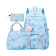 thumbnail image 1 of 3 Pcs Star Prints Backpack Set, Large‑Capacity Back To School Bag, Multi‑Pocket Anti‑Theft Bookbag For Girls Campus & Casual Travel (Blue), 1 of 5