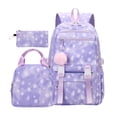 thumbnail image 1 of 3 Pcs Star Prints Backpack Set, Large‑Capacity Laptop Backpack, Multi‑Pocket Anti‑Theft Bookbag For Students School & Weekend Trips (Purple), 1 of 5