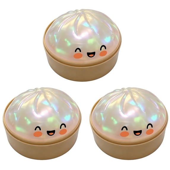 3 Pcs Steamed Dumpling Sensory Toys, Fidget Toys Squishy Stress Relief Adults, Glitter Dumpling Squeeze Ball Squishy, High Density Squeeze Dumpling For Desk Focus