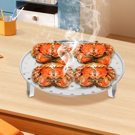 3pcs Stainless Steel Steamer Rack Set for Kitchen Pots and Pressure Cookers, Multifunctional Steaming Stands, Sizes 20-24-26cm