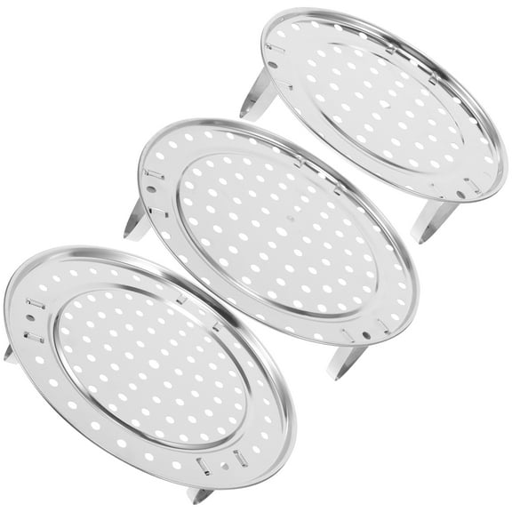 3pcs Stainless Steel Steamer Rack Set for Kitchen Pots and Pressure Cookers, Multifunctional Steaming Stands, Sizes 20-24-26cm