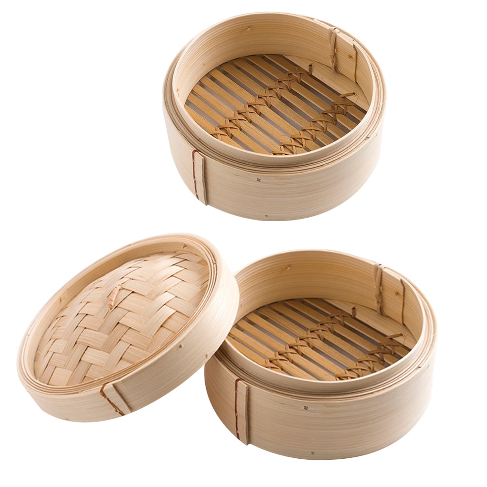 3 Pcs Steaming Tray 8 Inch Bamboo Steamers Lotus Leaf Rice Food