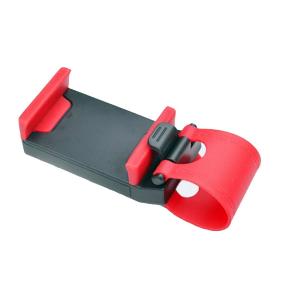 Raindrops 3pcs Portable Multi functional Adjustable Hands free Car Steering Wheel Cell Phone Mount Socket Clip Holder for Car (Red)