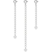 JESOT 3 Pcs Sterling Silver Extenders Chain, 925 Sterling Silver Extension Curb Chains Set for Necklace Bracelet (2, 3, 4 Inches)