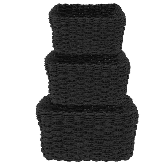 3 Pcs Storage Baskets Grass Woven Storage Basket Decorative Woven Baskets for Storage Multifunctional Toy Basket for Nursery Living Room Laundry Room Bedroom