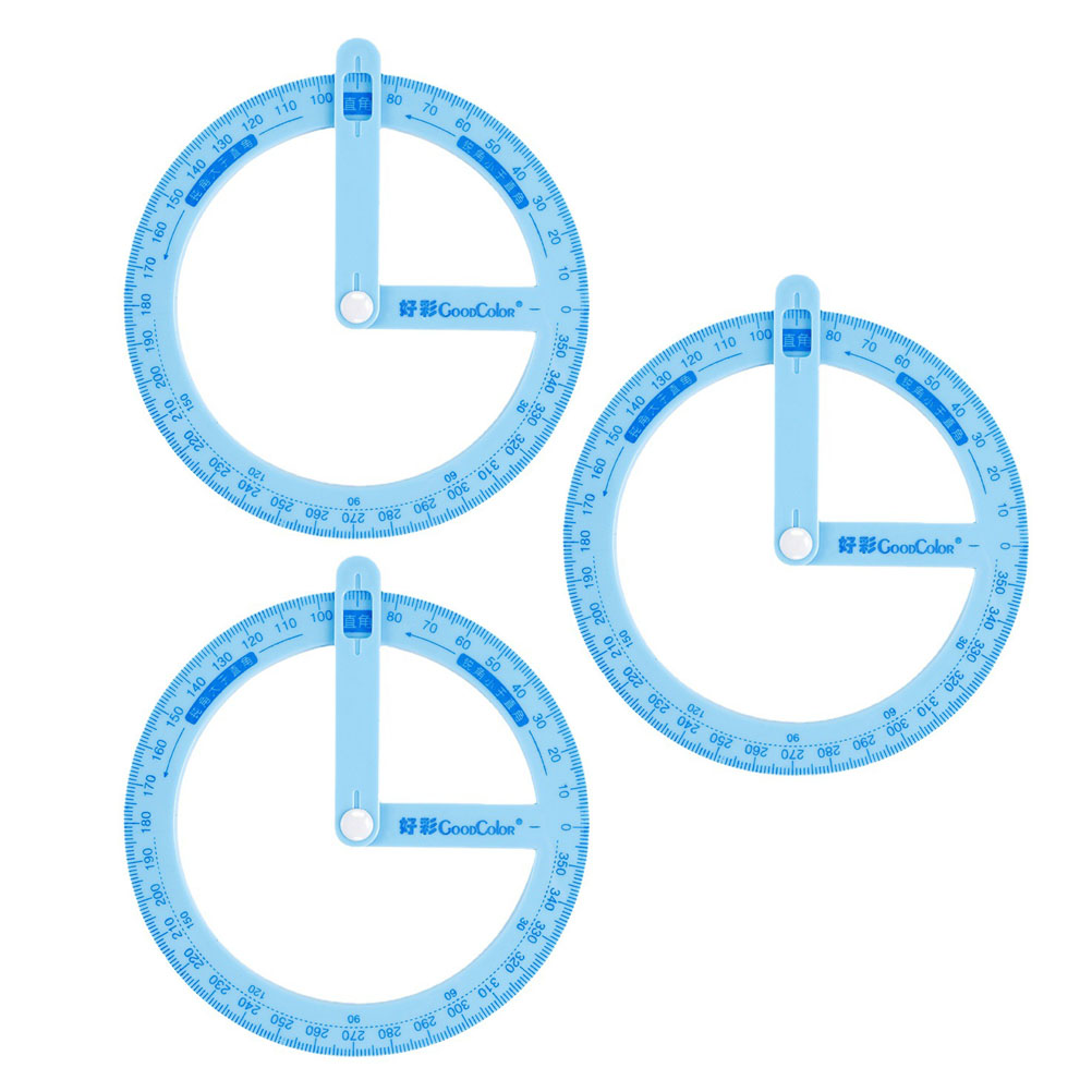 3 Pcs Student Protractor Rotary Tool 360 Degree Protractors Teaching AIDS for School Cosplay