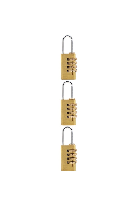3 Pcs Suitcase Lock Backpack Combination Locks Luggage Lockers Golden