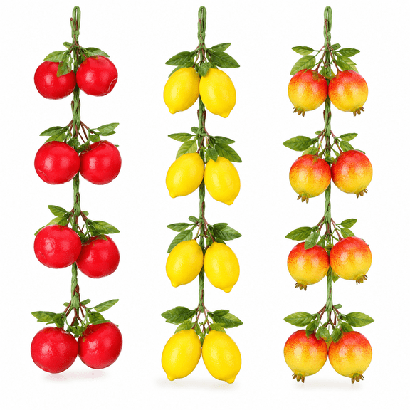 3 Pcs Sukkot Decorations Artificial Fruit Garland, Classic