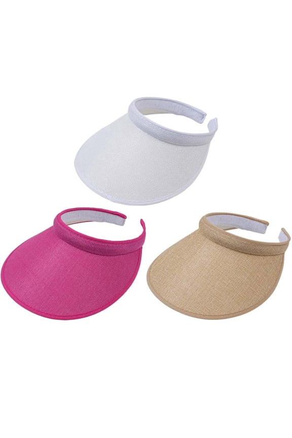 3 Pcs Sun Hat UV Protection with Clip for Women,Wide Brim Visor Hat Breathable and adjustable Sport