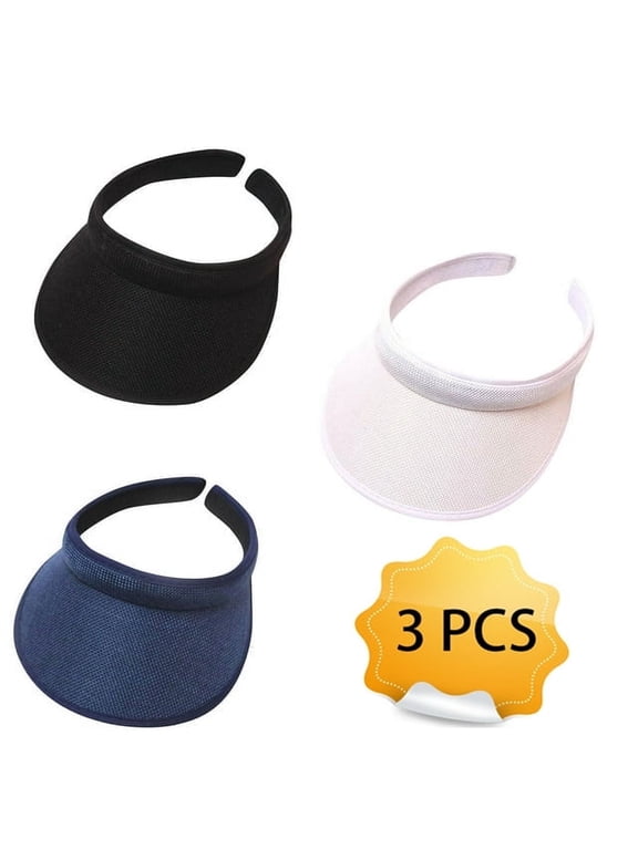 3 Pcs Sun Visors for Women Golf Visor Women Sports Sun Visor Hat Cloth Covered Slip on Visor Cotton Visor Cap Tennis Visor for Men