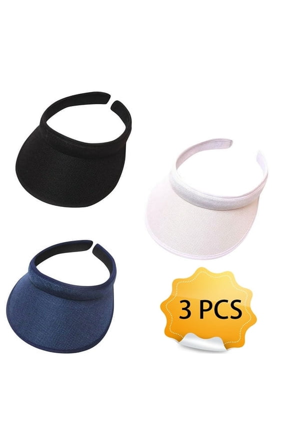 3 Pcs Sun Visors for Women Golf Visor Women Sports Sun Visor Hat Cloth Covered Slip on Visor Cotton Visor Cap Tennis Visor for Men