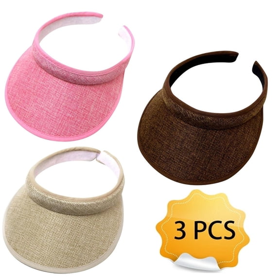 3 Pcs Sun Visors for Women Golf Visor Women Sports Sun Visor Hat Cloth Covered Slip on Visor Cotton Visor Cap Tennis Visor for Men