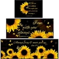 thumbnail image 1 of 3 Pcs Sunflower Christian Kitchen Rug Sets Sunflower Kitchen Decor Rug with Runner Rugs and Mats Non Slip Washable Farmhouse Kitchen Accessories Decor Indoor Floor Mat, 1 of 6