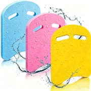 Swimming Kickboard 3 Pack, Swim Training Aid Kickboard with Handrail Holes, Pool Exercise Board for Kids Adults Beginners, Lightweight Swim Float Board for Toddler Beach Summer