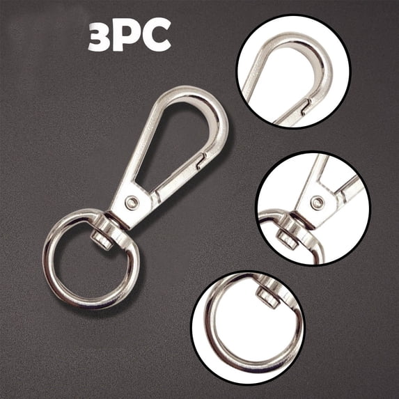 3 Pcs Swivel Push Gate Snap Hooks Clasps, 1.57 Inch Metal Swivel Hook Clips for DIY Crafts Keychain Purse Handbag Making, Lanyard Bag Hardware Accessories, Seasonal Decor