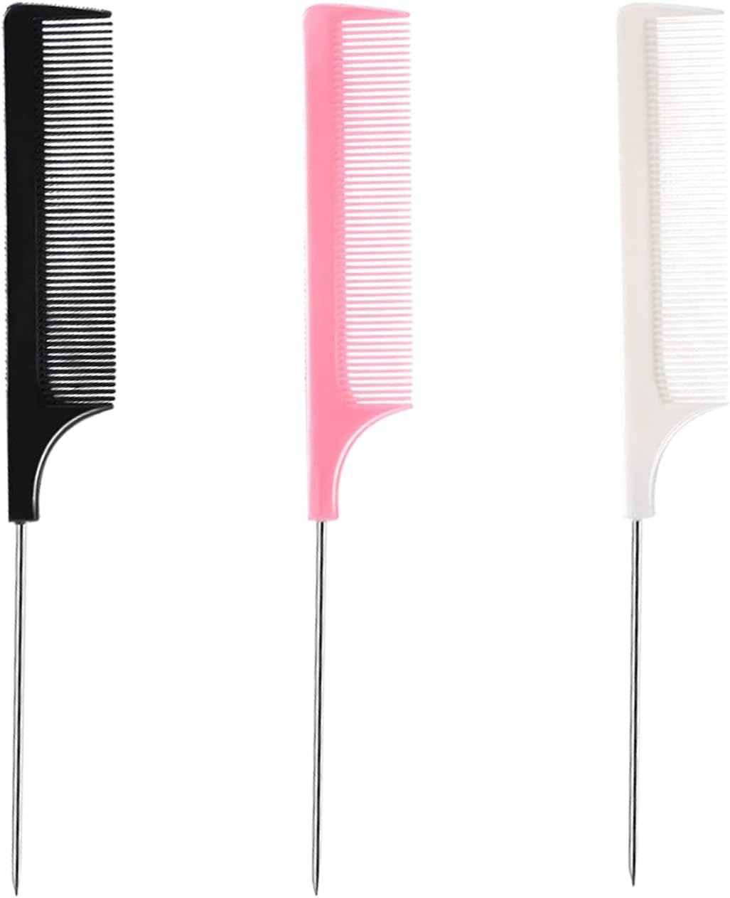 3 Pcs Tails Comb Set,Rat Tail Combs,Fiber Parting Comb,Salon Hair Comb