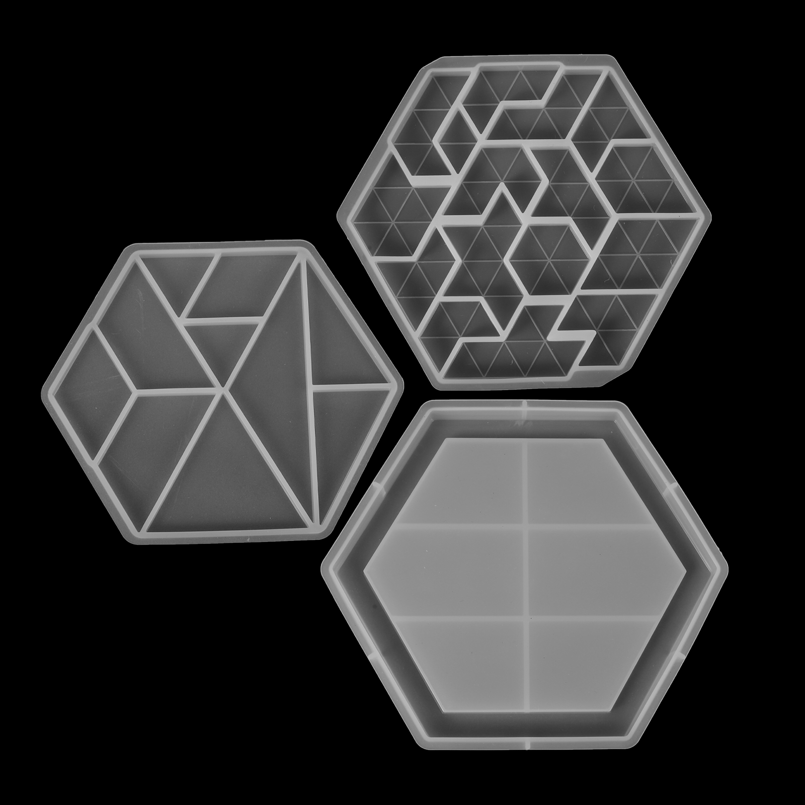 3 Pcs Tangram Mold DIY Jigsaw Puzzle Silicone for Craft Epoxy Resin