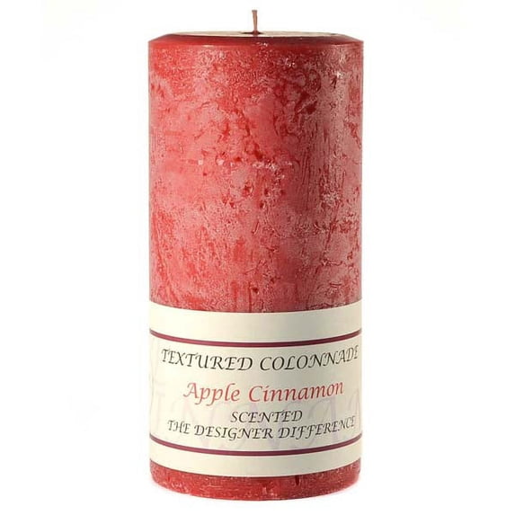 3 Pcs, Textured 3x6 Apple Cinnamon Pillar Candles 3 in. diameterx6.25 in. tall