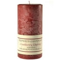 thumbnail image 1 of 3 Pcs, Textured 3x6 Cranberry Chutney Pillar Candles 3 in. diameterx6.25 in. tall, 1 of 1