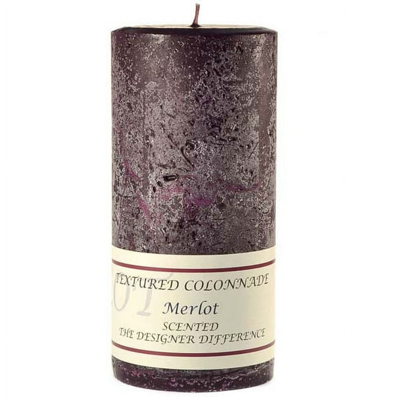 3 Pcs, Textured 3x6 Merlot Pillar Candles 3 in. diameterx6.25 in. tall
