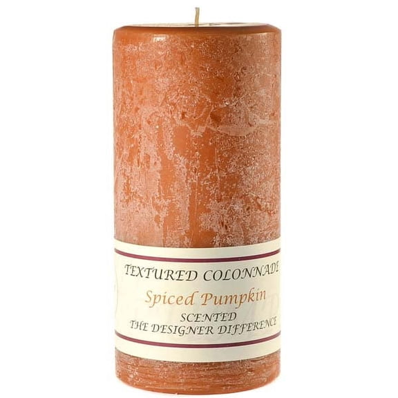 3 Pcs, Textured 3x6 Spiced Pumpkin Pillar Candles 3 in. diameterx6.25 in. tall