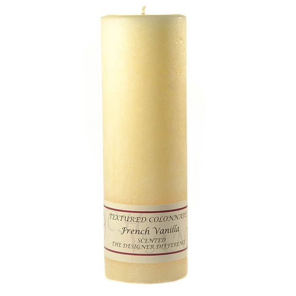 3 Pcs, Textured 3x9 French Vanilla Pillar Candles 3 in. diameterx9.25 in. tall
