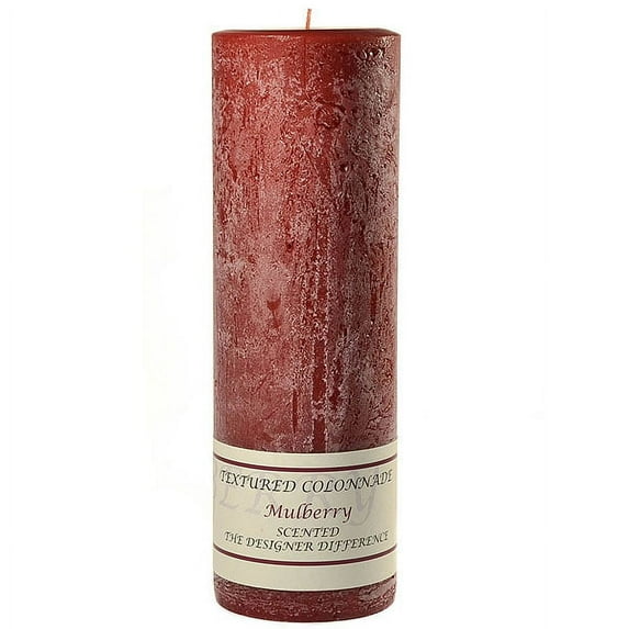 3 Pcs, Textured 3x9 Mulberry Pillar Candles 3 in. diameterx9.25 in. tall