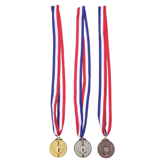 3 Pcs The Medal Sports Medals Gymnastics Party Favors Trophies for Kids Number Zinc Alloy Woven Fabric