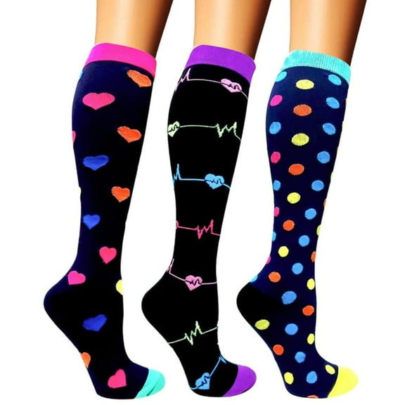 3 Pcs Thigh High Stockings for Women Cotton Fitness Comression Opaque Extra Long Winter Warm Women's Socks Purple