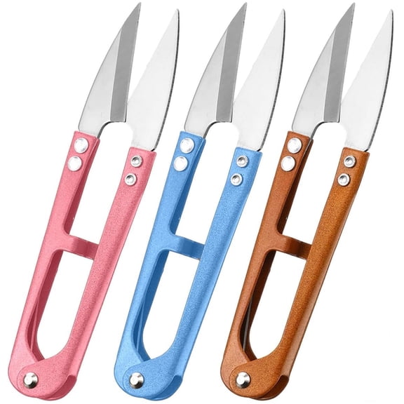 3 Pcs Thread Snips Sewing Scissors High-Carbon Steel Thread Cutter Small Snips Trimming Nipper Yarn Scissors Crochet Thread Scissors for Sewing, Quilting, Knitting,Random Color