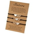 thumbnail image 1 of 3 Pcs Three Sisters Stainless Steel Heart Bracelet Handmade Matching Heart Distance Heart-to-Heart Sister Card Bracelets, 1 of 8