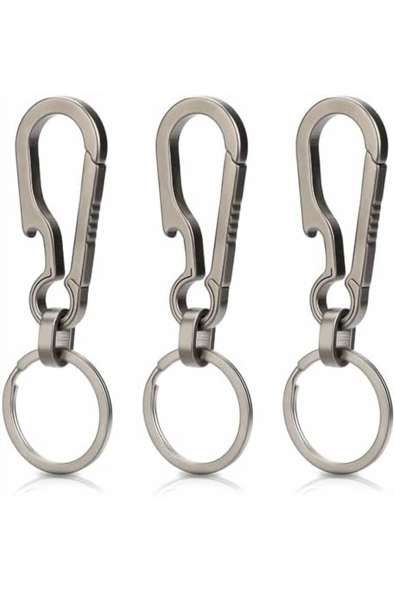 3 Pcs Titanium Carabiner Keychain Clip Hook Small Backpack Clip Heavy Duty Keychain Grips Backpack Clasps Carabin Anti Lost Quick Release Key Chain Organizer with Key Ring