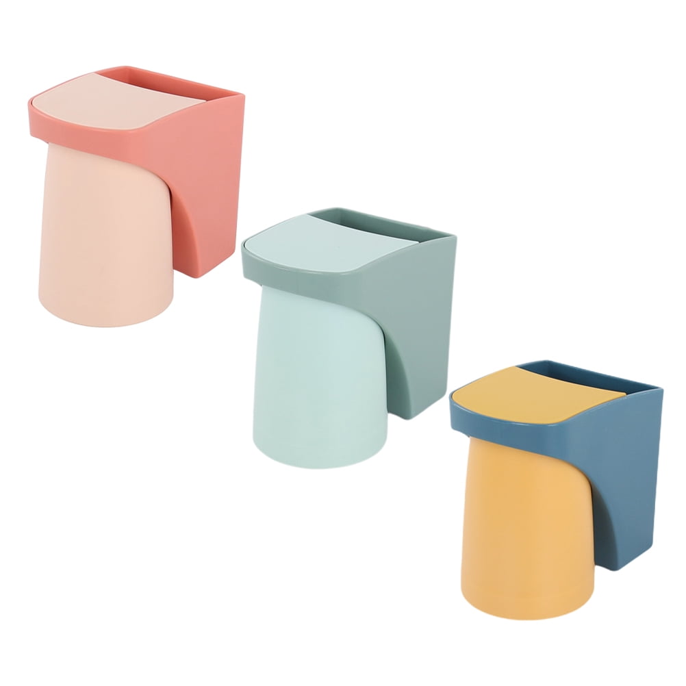 3 Pcs Toothbrush Organizer Bathroom Storage Rack Plastic Gargle Cup